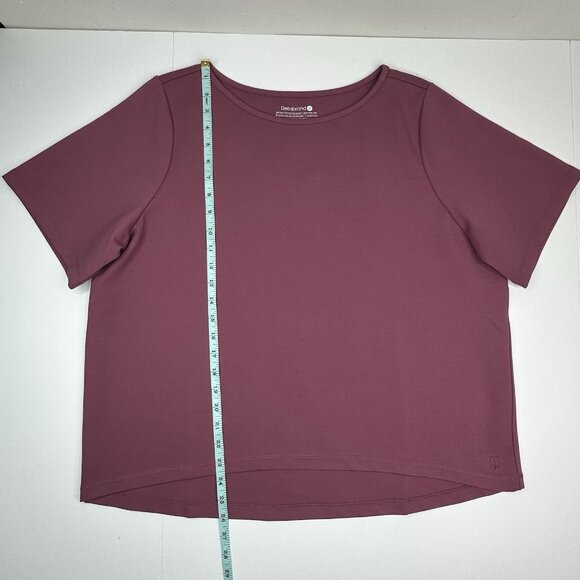 Betabrand Women’s NWT Mauve Purple Boat Neck Short Sleeve Boxy Hi-Low Top XL/C47 - Picture 8 of 11